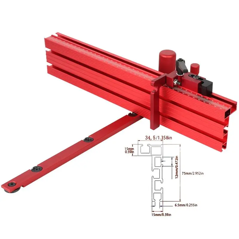 AA05 1 Set Table Saw Miter Gauge, With Track Stop Sawing Assembly Angle Ruler For Table Saw Router Woodworking Bench Tools DIY