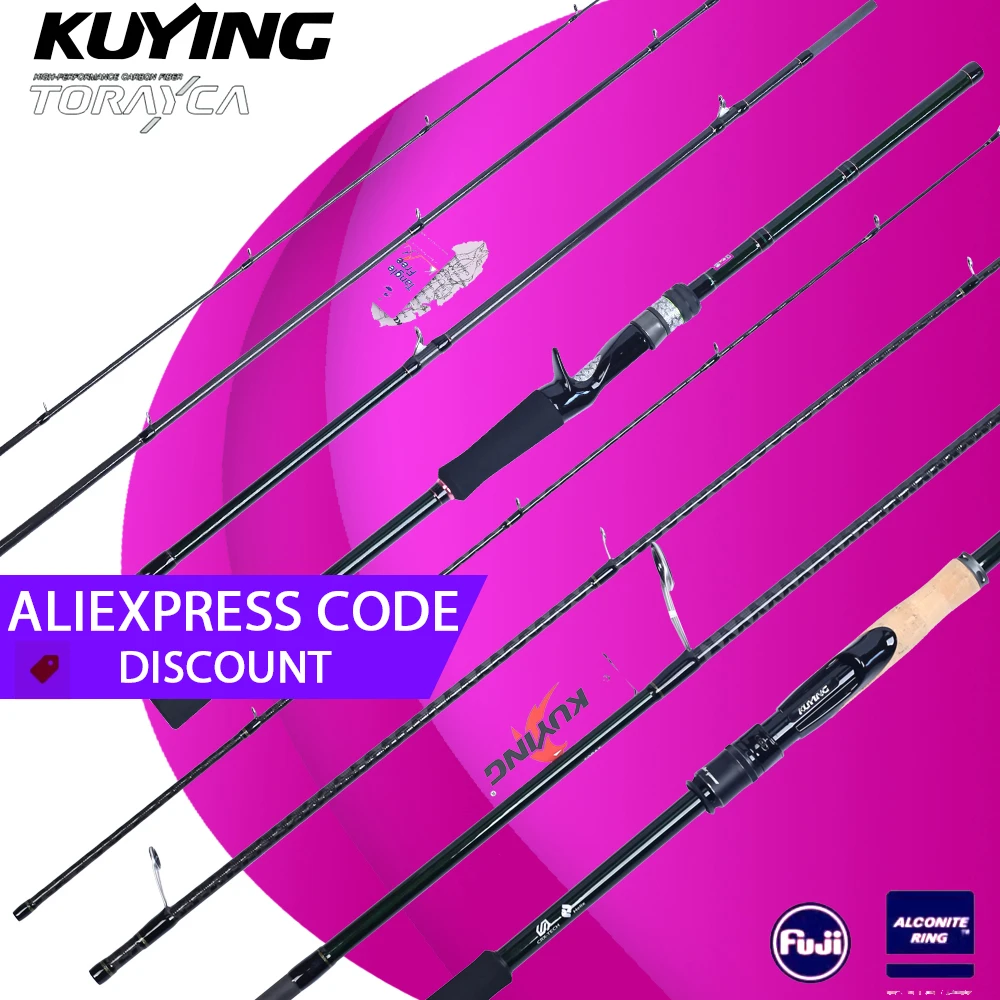 

KUYING CULTER GAME Mini 4 Sections 8'3" 2.53m M Pocket Travel Spinning Casting FUJI A Ring Carbon Fishing Rod Cane Pole Medium