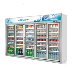 after small commercial supermarket beverage vertical deep 5 door freezer cooler refrigerator manufacturing