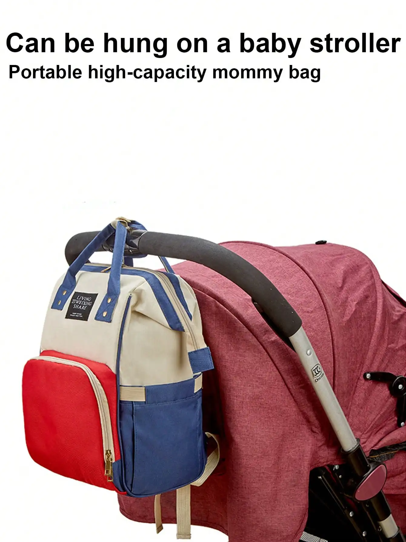 Mommy bag, portable oxford cloth bag, large capacity multifunctional backpack, diaper bag, travel backpack diaper storage bag