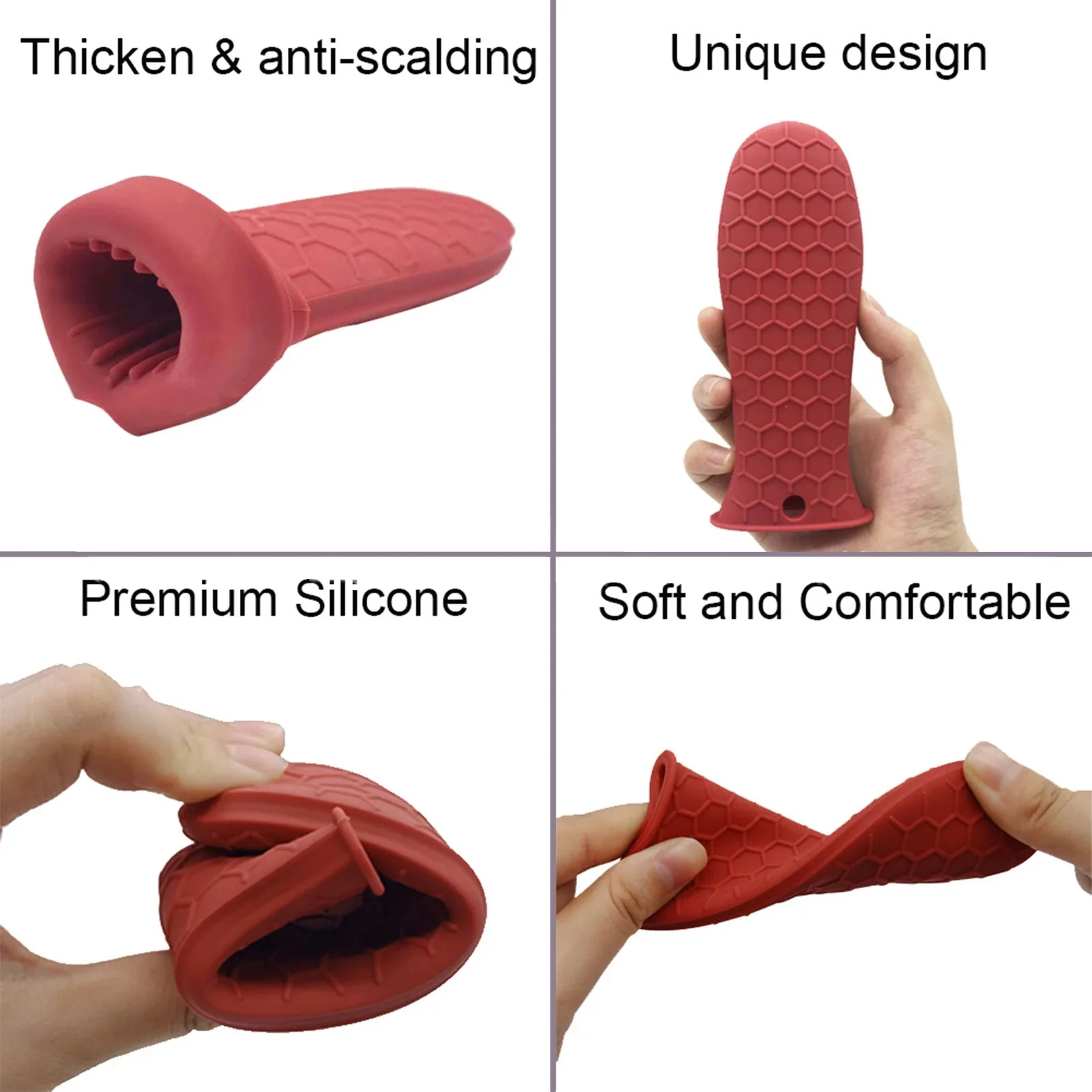 화상 방지 홀더 고내열성 실리콘 냄비 손잡이 커버-2