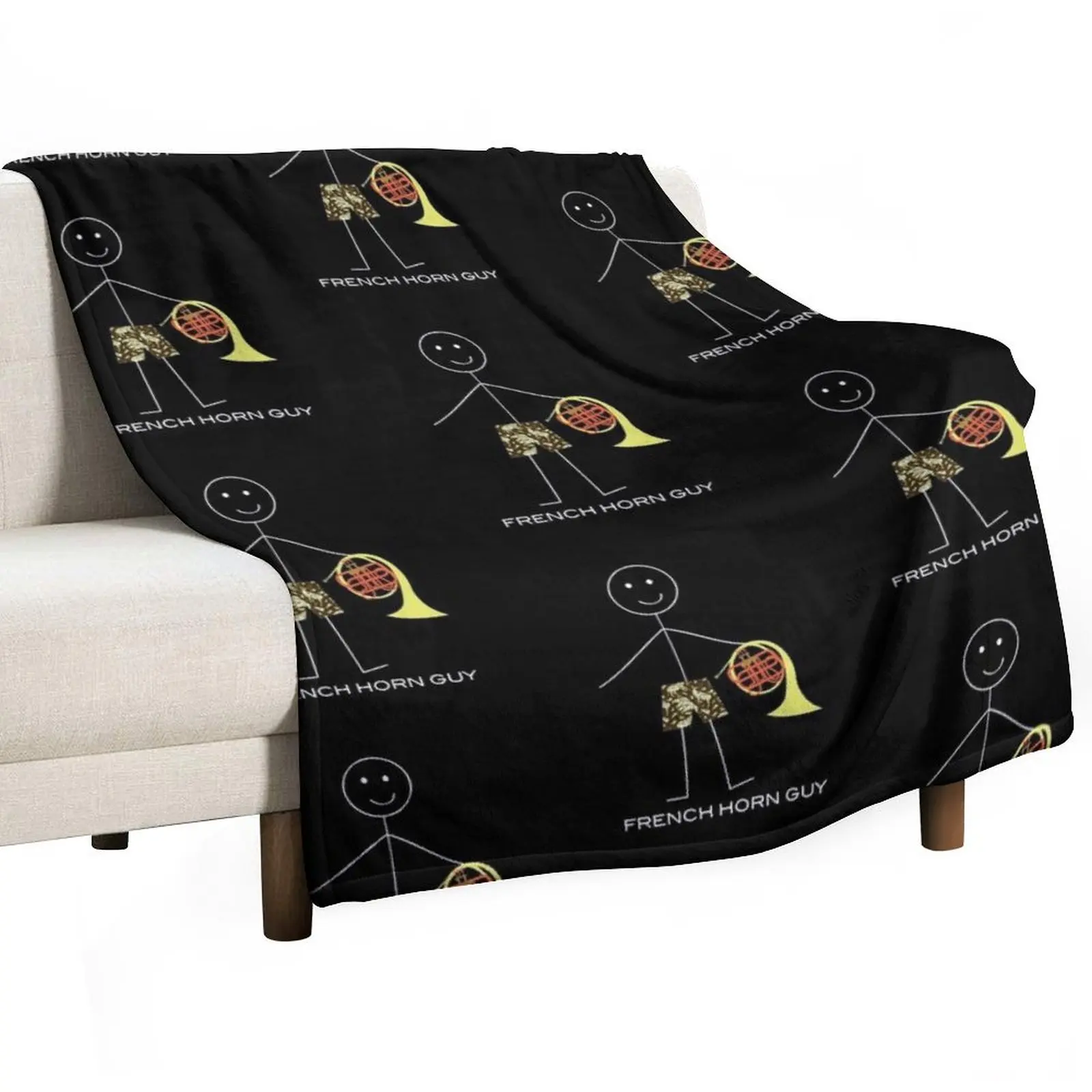 Funny Mens French Horn Guy Throw Blanket Fashion Sofas Cute Plaid Thin Winter beds Tourist Beautifuls Blankets