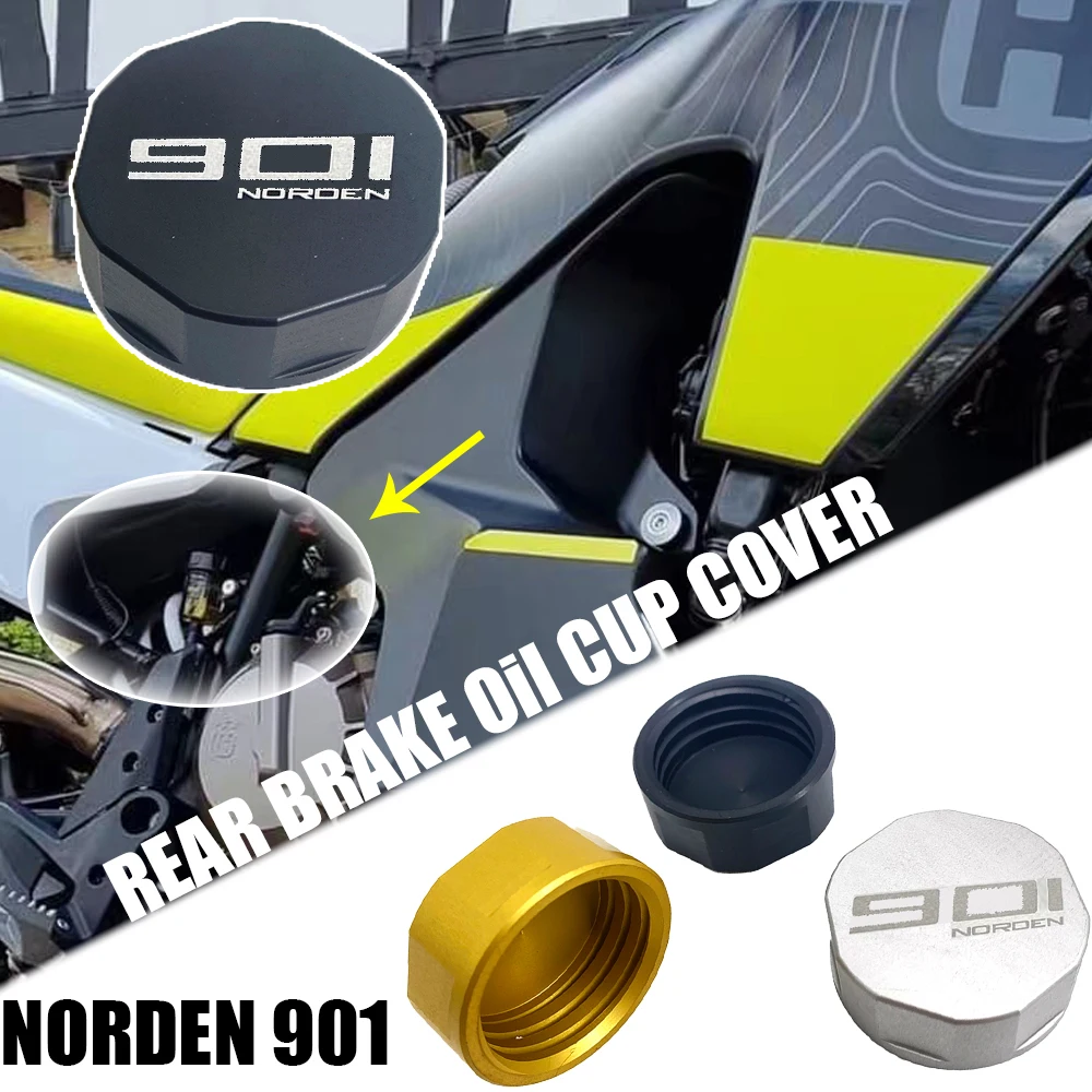 

CNC Aluminum Motorcycle For Husqvarna Norden 901 2022 2023 Rear Brake Reservoir Tank Cap Oil Cup Cover Modified Accessories