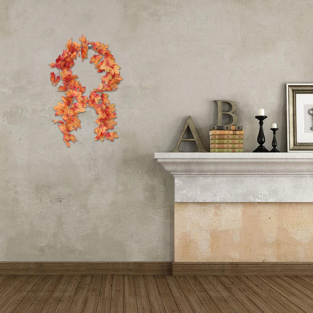 

1Pcs Simulation Maple Leaf Pendant Rattan for Home Garden Decoration Halloween Thanks Giving Day Gift Orange Maple Leaf Pendant