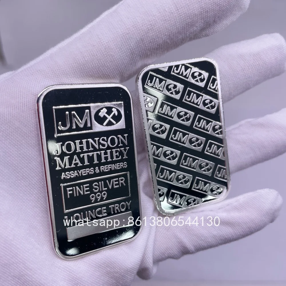 1 OZ Johnson Matthey Silver Bullion Bar Copper Bar Horse Pattern Commemorative Ingot Collectible Investment Souvenir Bar Gifts
