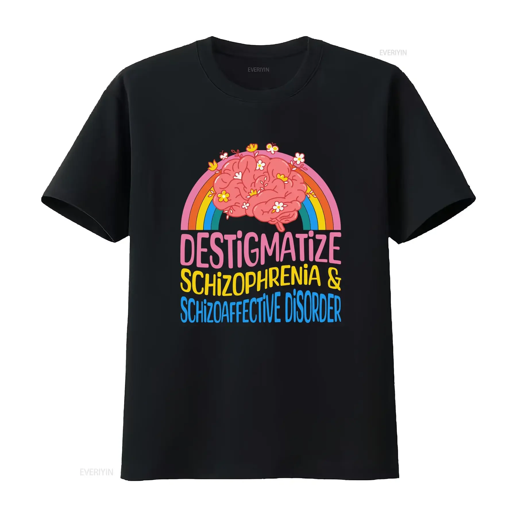 Destigmatize schizophrenia and schizoaffective disorder shirt awareness support tee vintage Washed homme fashion graphic