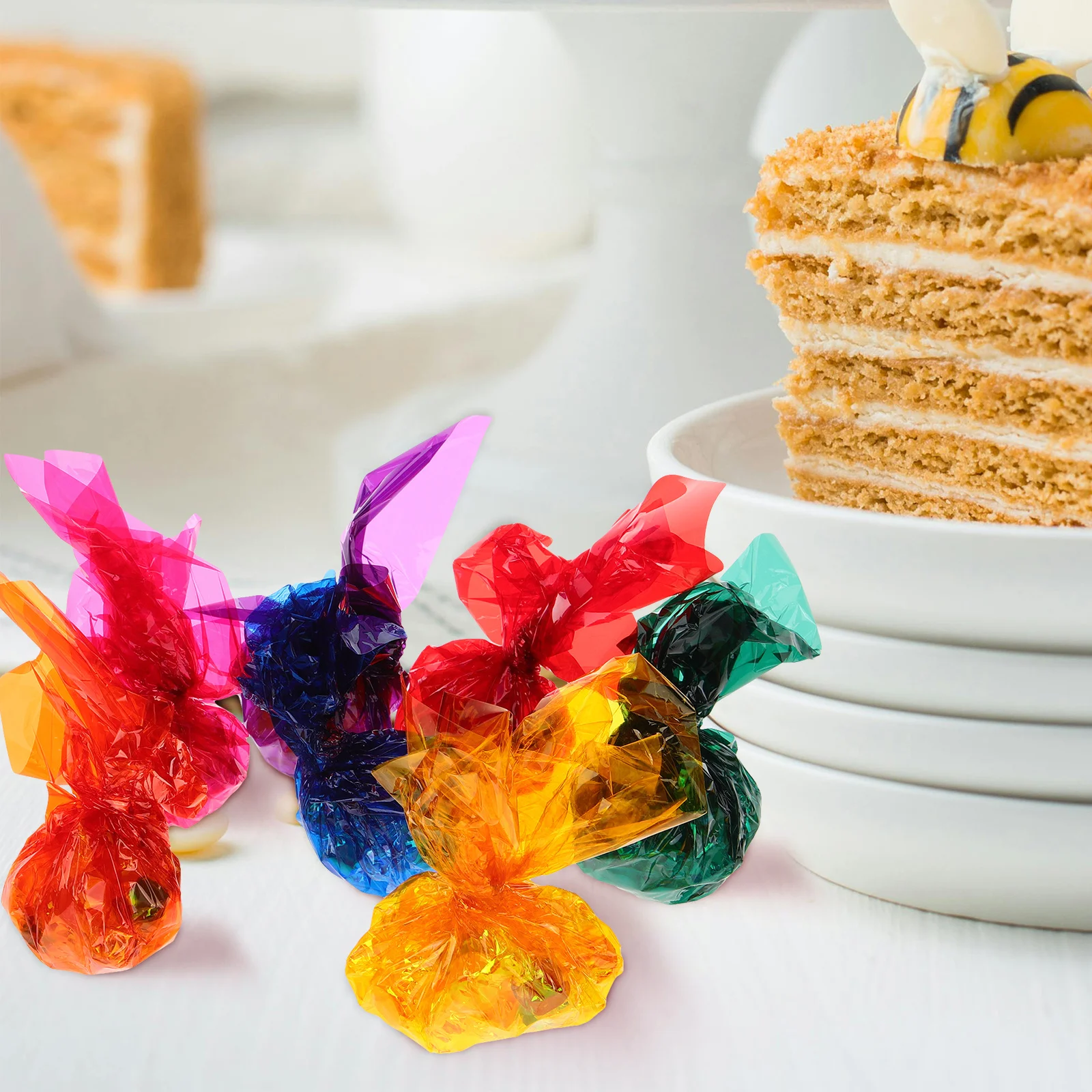 

80Pcs Colored Cellophane Candy Wrappers for Homemade Candy Chocolate Caramel Wrapping Paper DIY Craft Decorative Sheets