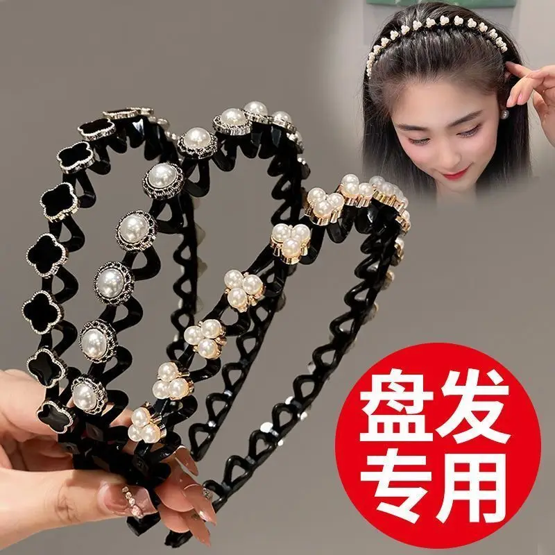 

Sweet Korean Style Bangs Braided Hair for All Seasons Fashionable and Beautiful Sparkling Headbands Women's Hair Accessories