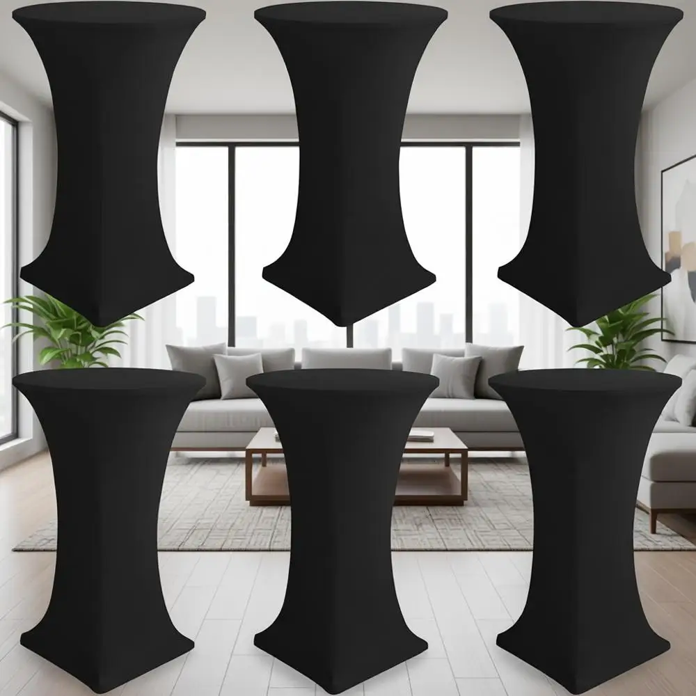 

Набор из 6 круглых эластичных чехлов для высоких столов (32x43 дюйма) для баров, бистро и мероприятий