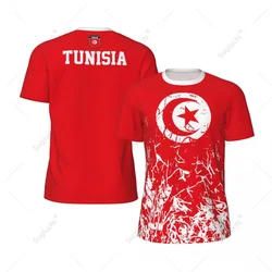 Exclusive design Tunisia Flag Grain 3D Printed Men For Running Bike Soccer Tennis Fitness Sports tshirt Mesh Fans Short T-shirt