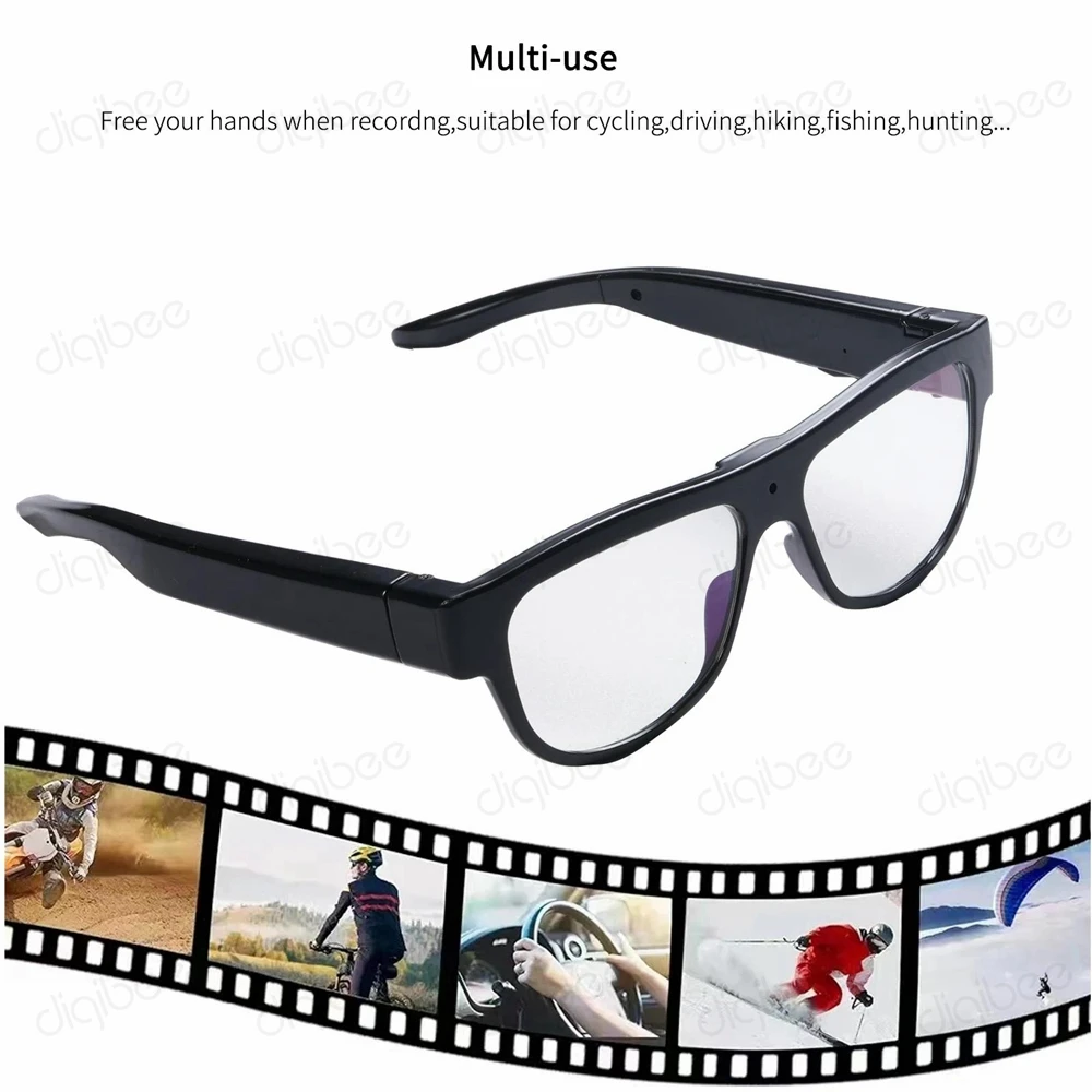 Wearable Smart Glasses Sunglasses Camera DVR HD 1080P Video Recorder Mini Camcorder PC Web Camera Action Camera Outdoor Filming