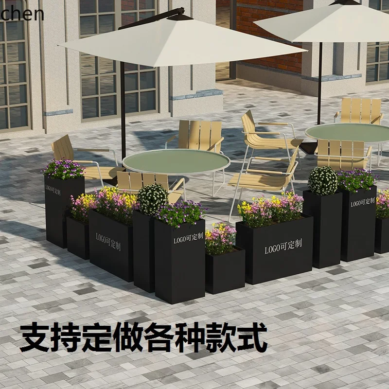 

LXC outdoor stainless steel seat flower box outdoor seat combination flower bed planting box street pendulum