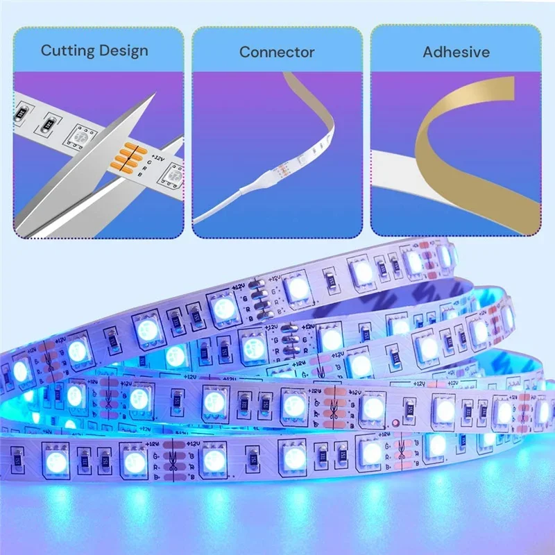 Strisce luminose a LED TUYA RGB con telecomando 24V Luces LED WIFI nastro Led flessibile 20M striscia Led di sincronizzazione musicale impermeabile