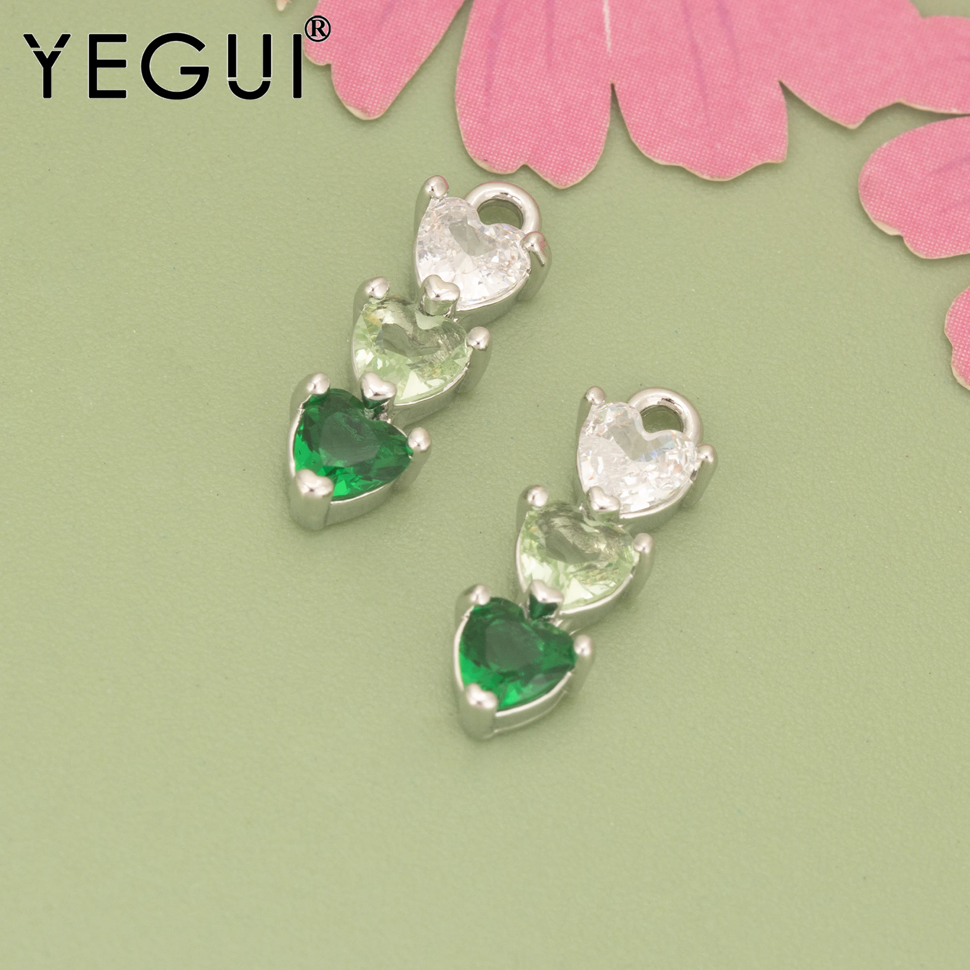 

YEGUI,6pcs/lot,MH33,jewelry accessories,18k gold rhodium plated,copper,zircons,nickel free,charms,diy pendants,jewelry making