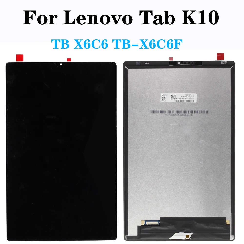 레노버 탭용 정품 LCD, K10 TB X6C6 TB-X6C6F TB-X6C6X 디스플레이, 터치 디지타이저 스크린 교체 부품