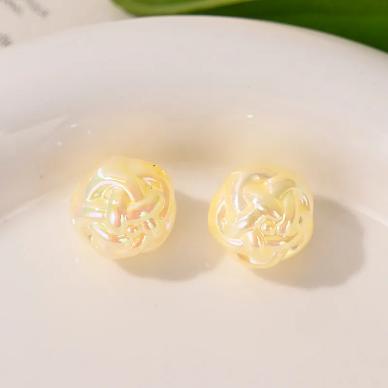 10Pcs Acrylic Yarn Ball Beads, Through Hole Loose Beads for DIY Phone Chain, Pen, Keychain Pendant Jewelry Making Accessories view 5