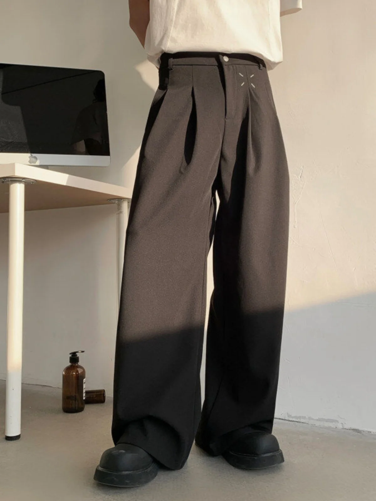 

Мужские повседневные брюки American Sle свободного прямого кроя с плиссировкой CleanFit, для отдыха и делового стиля, длинные