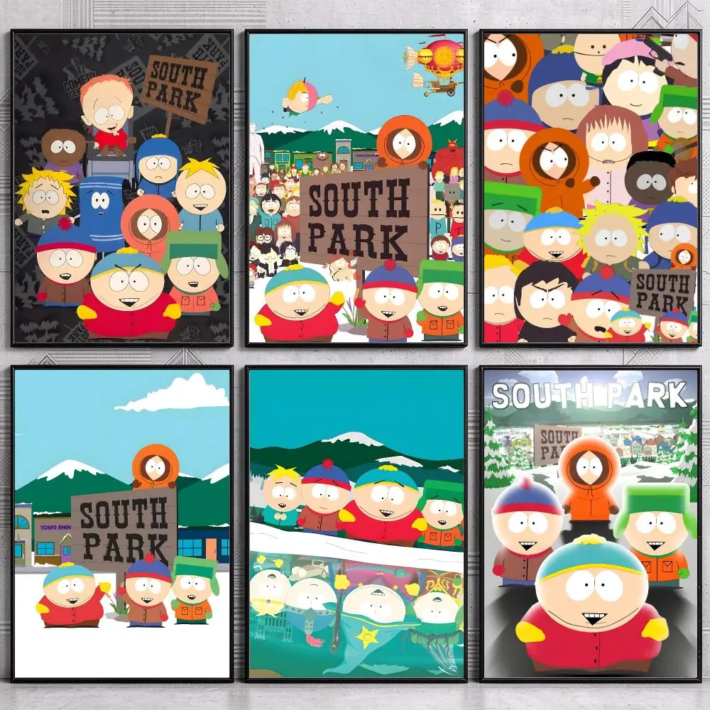 Classic Animated TV Series S-South Park Poster Wall Art Print Sticker for Bedroom Living Room Dorm Office Modern Home Decor Gift