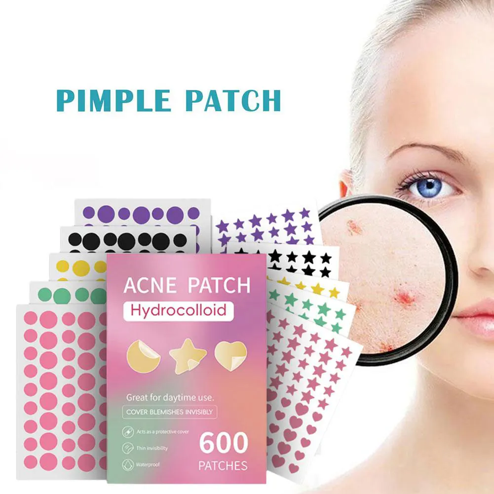 600 st Acne Patches Vijf kleuren Gemengde Ster Puistje Patch Smet Cover Acne Verwijderen Concealer Gezicht Spot Make-Up Tool Huidverzorging sticker