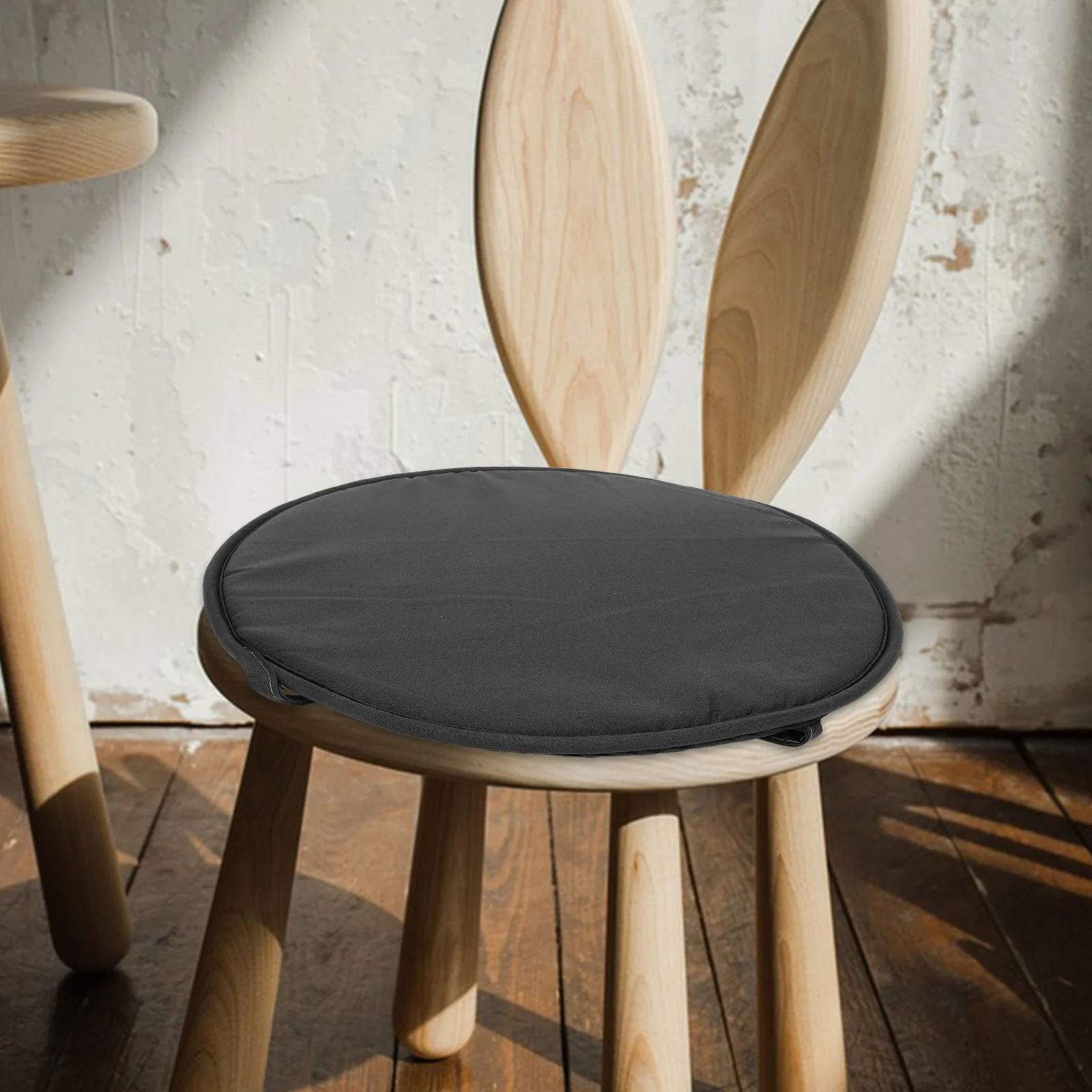 

1Pcs Dark Grey Round Seat Cushion Thickened Sponge Chair Pad Diameter 38cm for Home Office Restaurant School Dining Chair