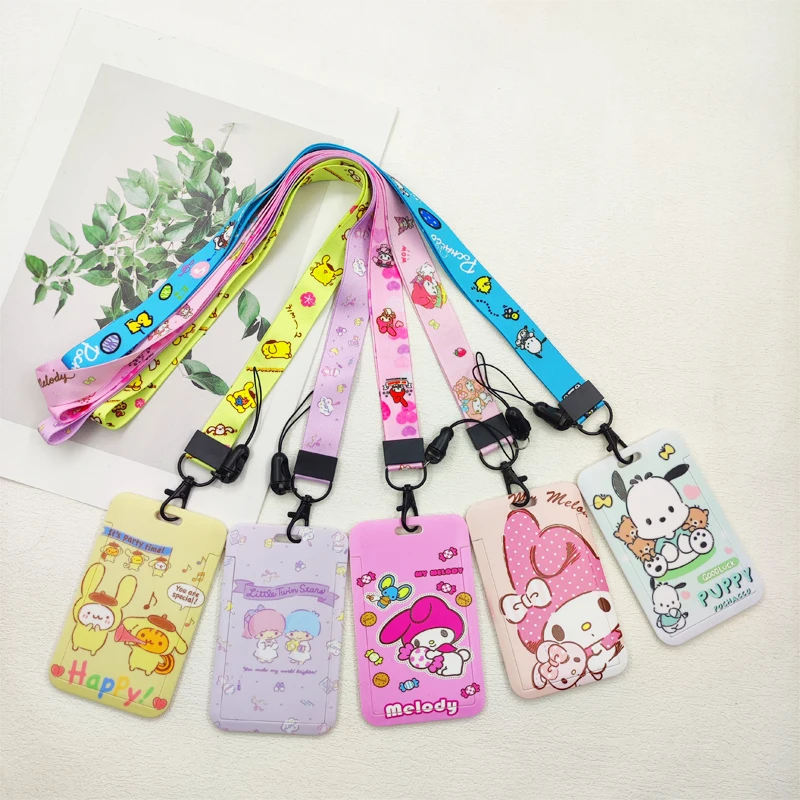 Sanrio Kartenhalter Lanyards Mädchen Tür Kartenetui Hängendes Seil MYMELODY Ausweishalter Umhängeband Visitenkarte Schlüsselanhänger Geschenk