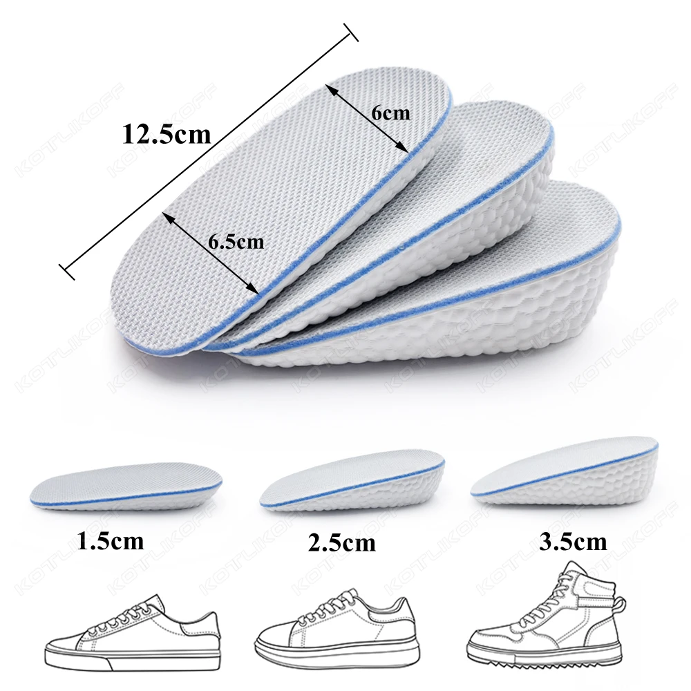 الارتفاع زيادة النعال 1.5/2.5/3.5 سنتيمتر قوس دعم أقدام مسطحة الإغاثة رغوة الذاكرة لينة مرنة للرجال النساء أحذية رياضية KOTLIKOFF #6
