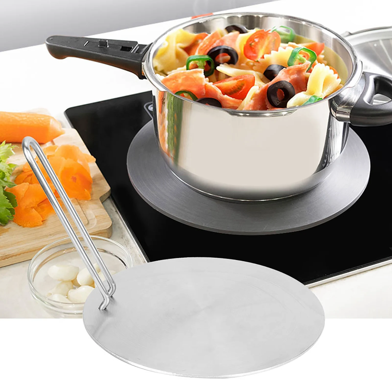 20/22/24cm Stainless Steel Gas and Electric Stovetop Heat Diffuser Ring Plate Heat Diffuser Induction Plate Adapter For Kitchen