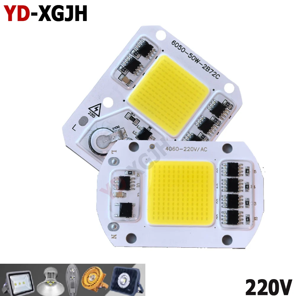 

Driver-free 50W integrated led light source lamp bead street light spotlight flood light bulb light chip 220V light board