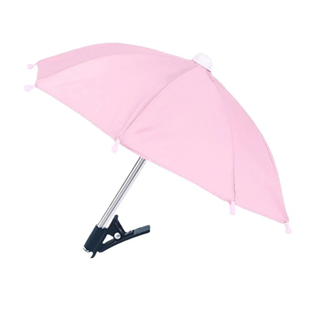 Anti-Reflective Phone Umbrella Cell Phone Rainproof Umbrella Outdoor Use Rainy Days Adjustable Clip Height Bump Cloth Fabric