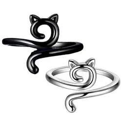 Adjustable Size Yarn Ring Cat Ears Crochet Ring Beginner Knitting Crocheting Loop Thread Wrapped Rings Tension Regulator Tool