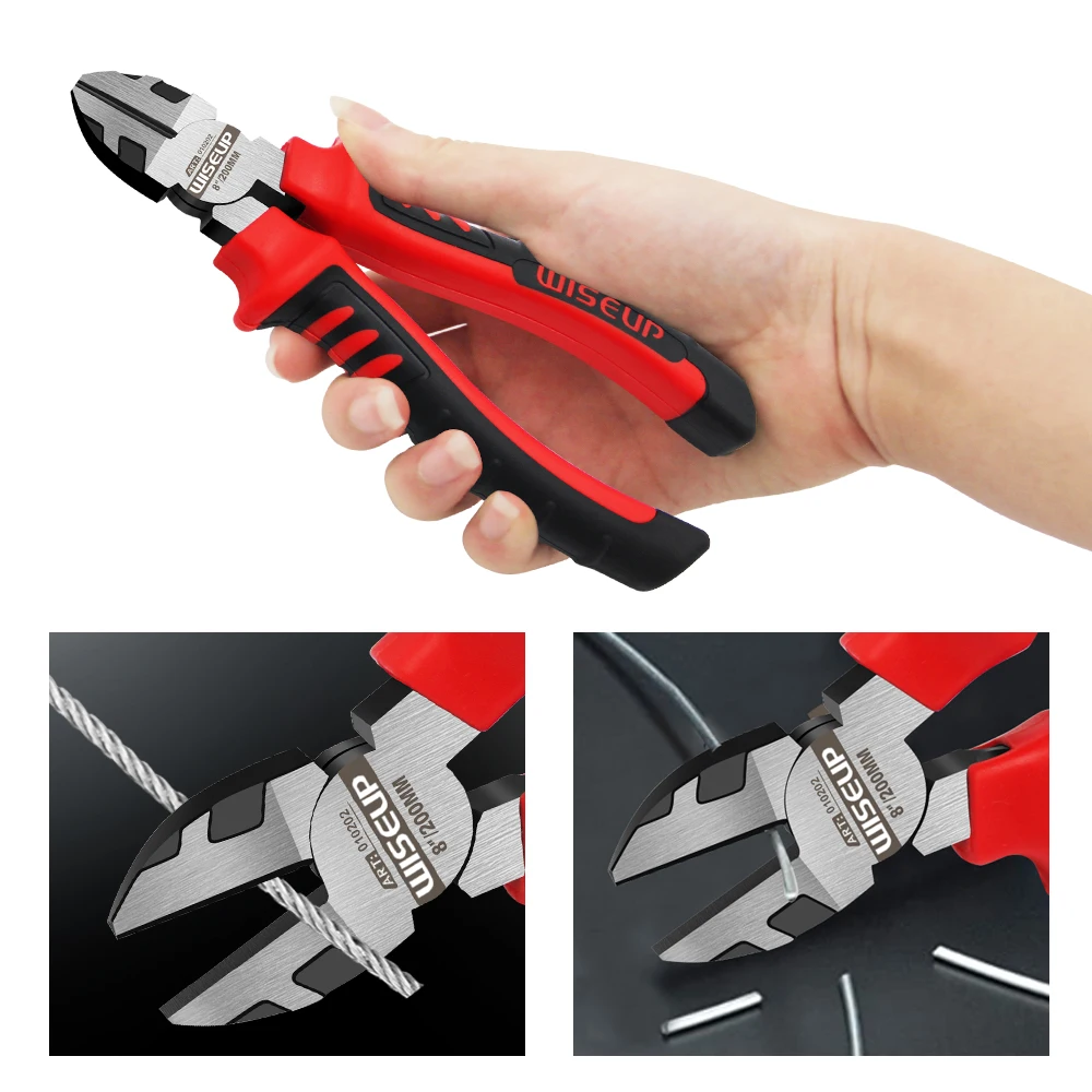 WISEUP 3Pcs Industrial Grade Steel Wire Pliers Needle Nose Pliers Diagonal Cutting Pliers Multifunctional Hand Repair Tools