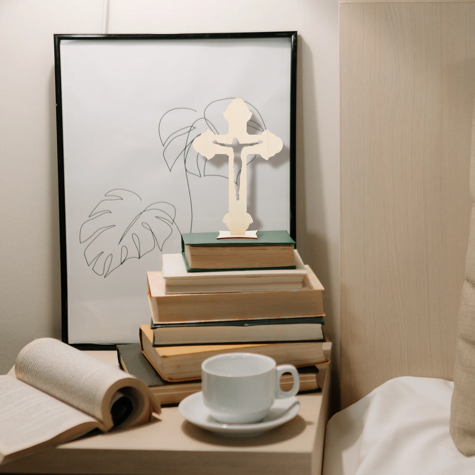 

10Pcs Cross Shaped Wooden Ornaments Sturdy Long Using Time Home Decor Craft Gift Occasions Wooden Cross