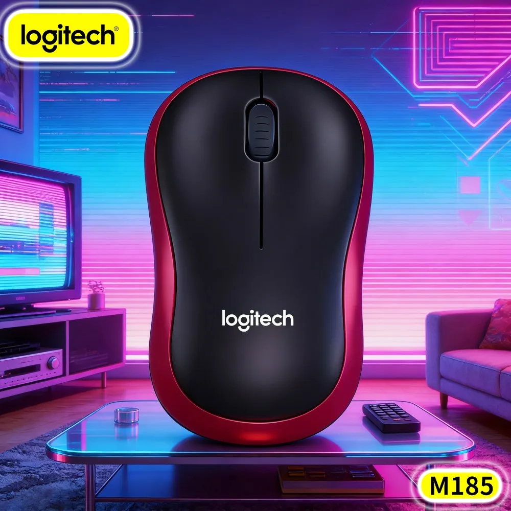 Logitech M185 Prolonged Battery Mouse 12-Month Life 10M Range 1000 DPI 3 Buttons Navigation Home Work Use Tool