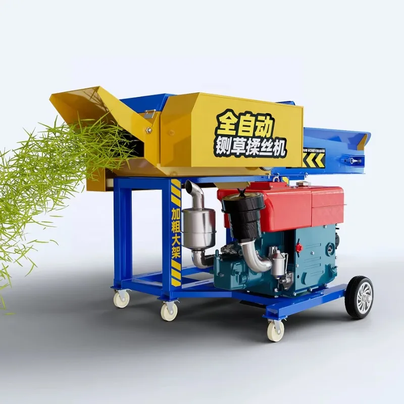 Jinglai New Hot Sale Multi Functional High Di esel Engine Hay Grass Straw Mini Chaff Cutter 8P Power 4900kg/h Feed Processing