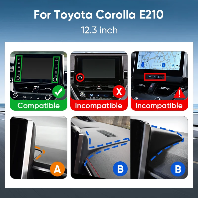 Ainavi 12.3 Inch For Toyota Corolla 2019 2020 2021 2022 2023 E210 2K Wireless Carplay Android Auto Radio Car Multimedia Player