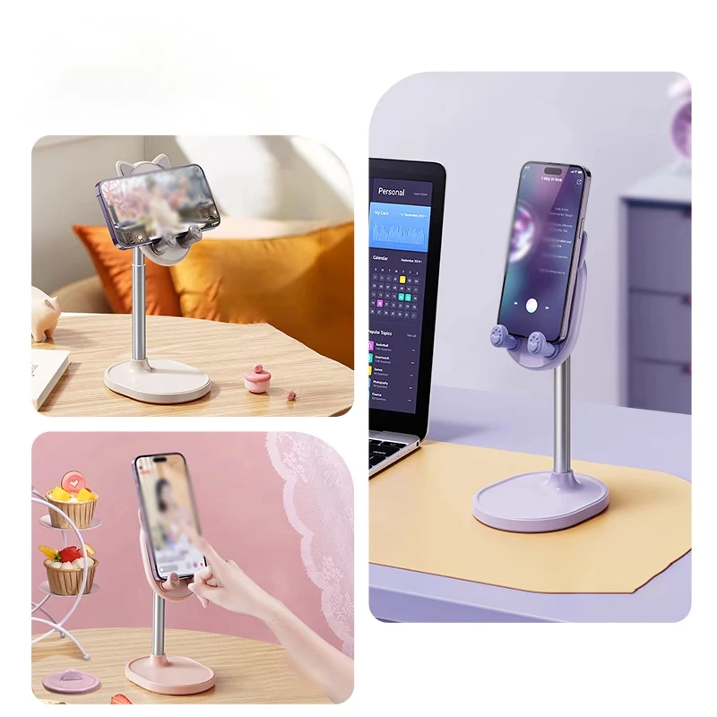 MoZHAO Phone Desktop Holder Cute Tablet Stand Adjustment Telescopic Ipad Stands Live Support Frame Shooting