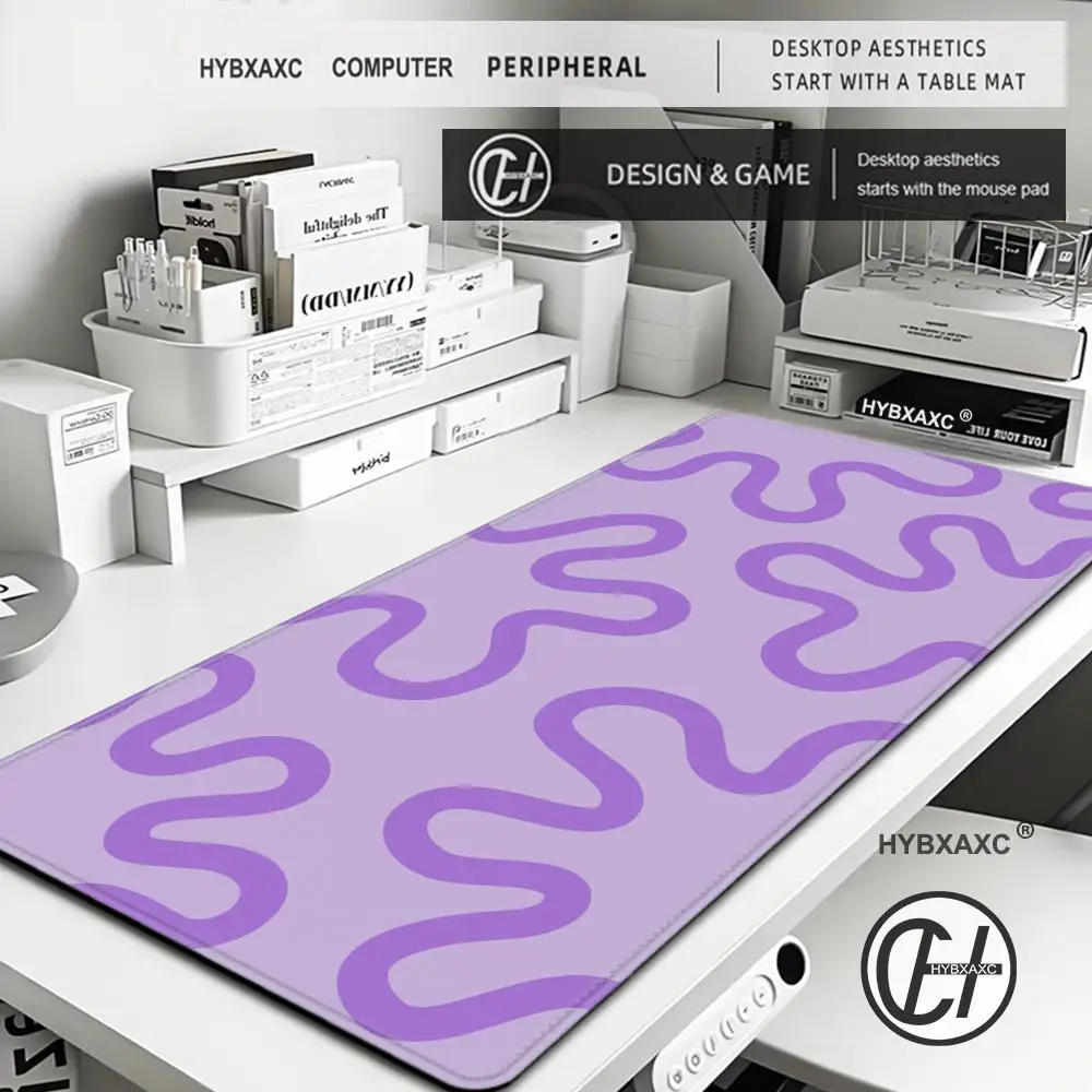Curvy Shapes Maximalist Aesthetic Desk Decor Purple Desk Mat Y2k Abstract Mouse Pad Large Keyboard Mat Sage Green Computer Mat