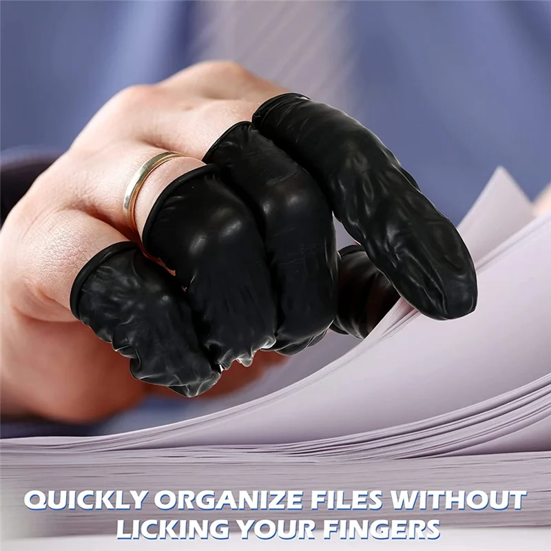 800 قطعة من قفازات الأصابع المصنوعة من اللاتكس للاستعمال مرة واحدة، قفازات واقية لأطراف الأصابع باللون الأسود ومضادة للكهرباء الساكنة، أكمام إصبع مطاطية - VVNB #3