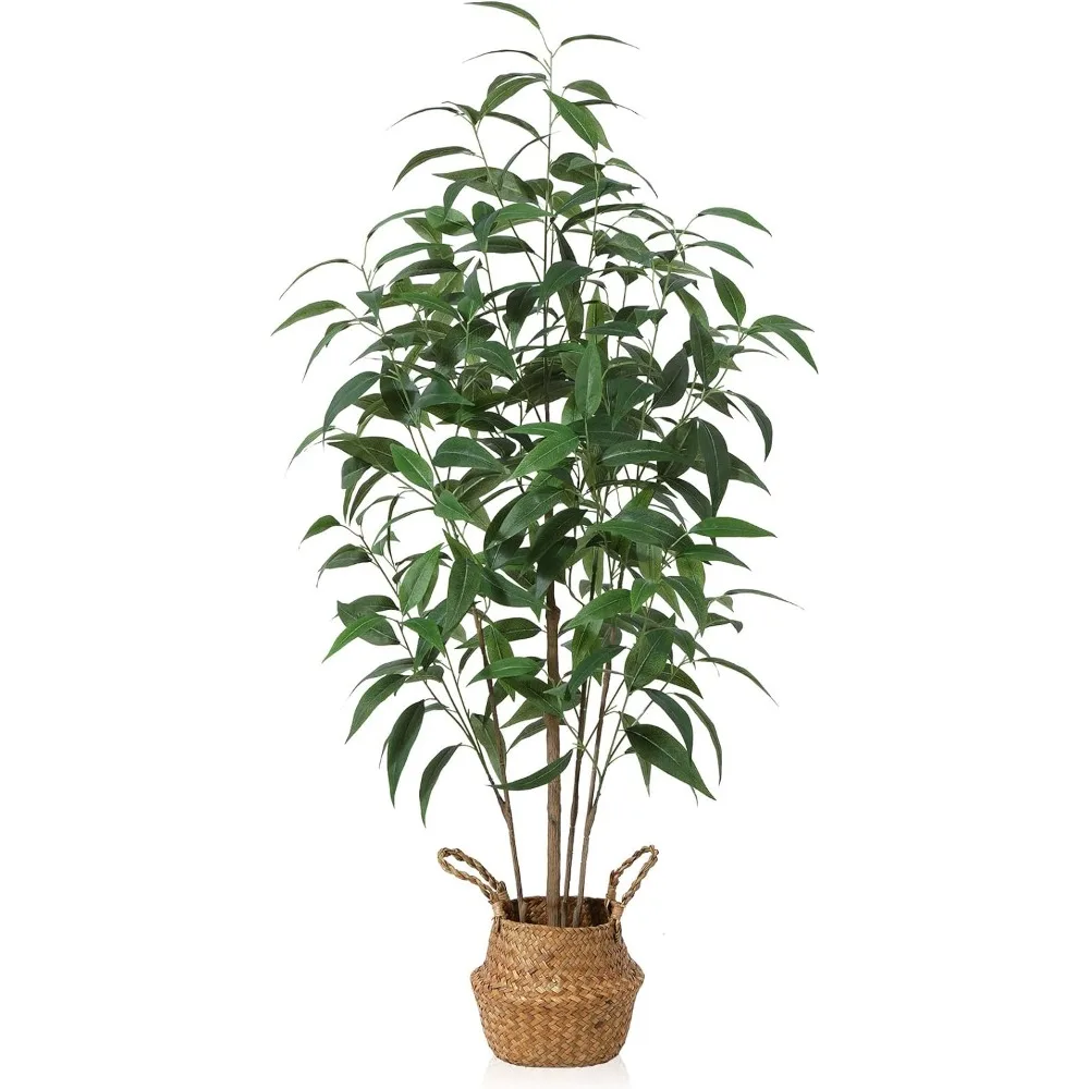 

Artificial Eucalyptus Tree,4Ft Tree Fake Plant in Pot for Home and Office Decor,Potted Faux Plants Tall Artificial Trees for