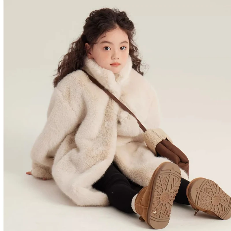 5, 6, 8, 10, 12 Jahre Winter Mädchen Plüsch Jacke Einfarbig Warm Halten Mode Prinzessin Pelzmantel Weihnachten Geschenke Kinder der Kleidung