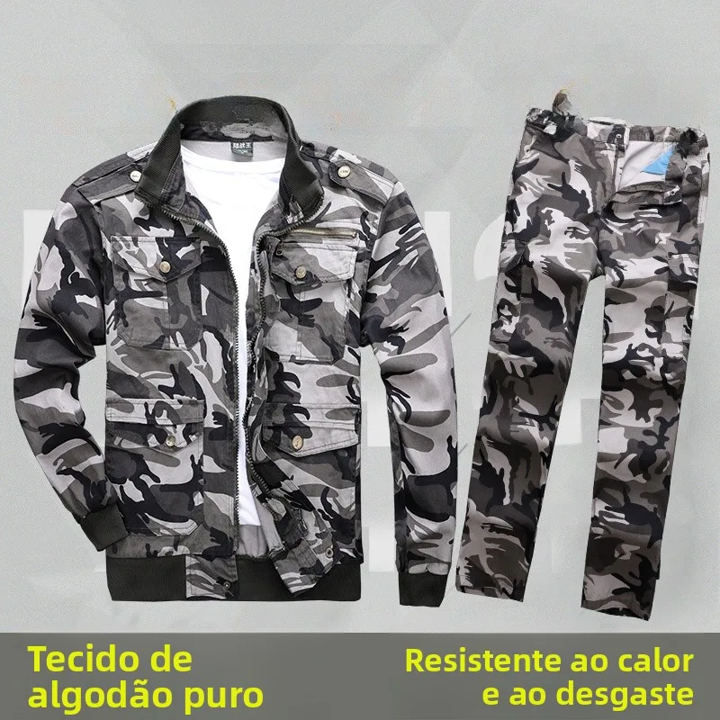 thickened-pure-cotton-spring-autumn-work-uniform-set-for-men-welding-workwear-multi-pocket-camouflage-suit
