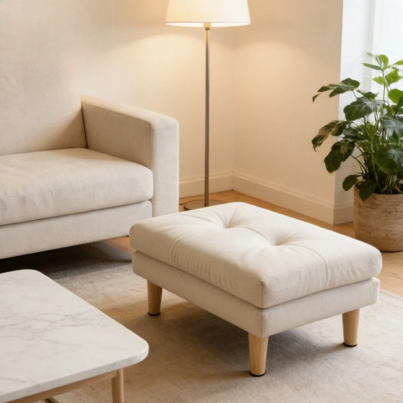 Simple wooden sofa footstool household living room sofa stool multi-functional hotel shoe changing stool