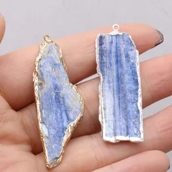 Natural Stone Blue Spodumene Rough Irregular Pendant For Jewelry MakingDIY Necklace Earring Hanging Accessories Charm Gift Party