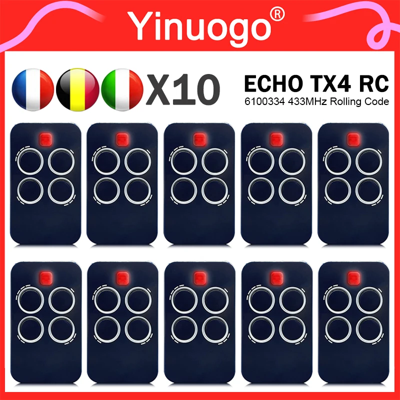 ГОРЯЧАЯ ПРОДАЖА ECHO TX4 RC Электрический механизм открывания гаражных ворот/пульт дистанционного управления 433 МГц, совместимый с пультом дистанционного управления BRAVO TX4 TE4433H