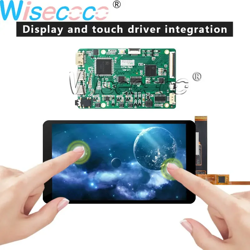 Imagem -02 - Wisecoco 5.5 Polegada Paisagem Ips Tela Lcd 1080p Fhd I2c Multi Painel de Toque Mini Hdmi-compatível Placa de Driver Mipi Raspbeery pi