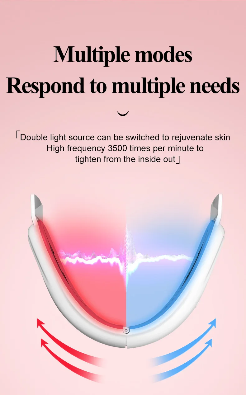 8 modos, 15 intensidades ajustables, dispositivo de adelgazamiento facial eléctrico inteligente de doble barbilla, máquina de cara en V, dispositivo facial en V para mujer