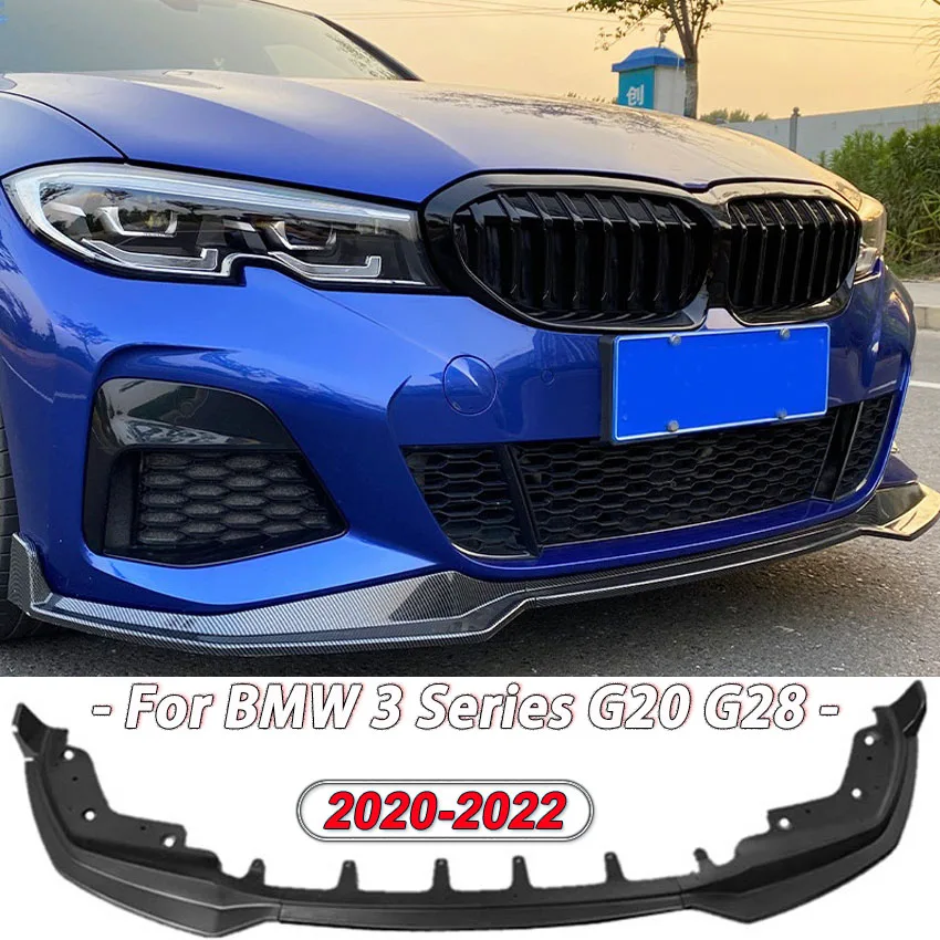Dla BMW 3 serii G20 G28 2020 2021 2022 czarny błyszczący styl MP Splitter przedniego zderzaka nakładka na spojler wargi dyfuzor Body Kit
