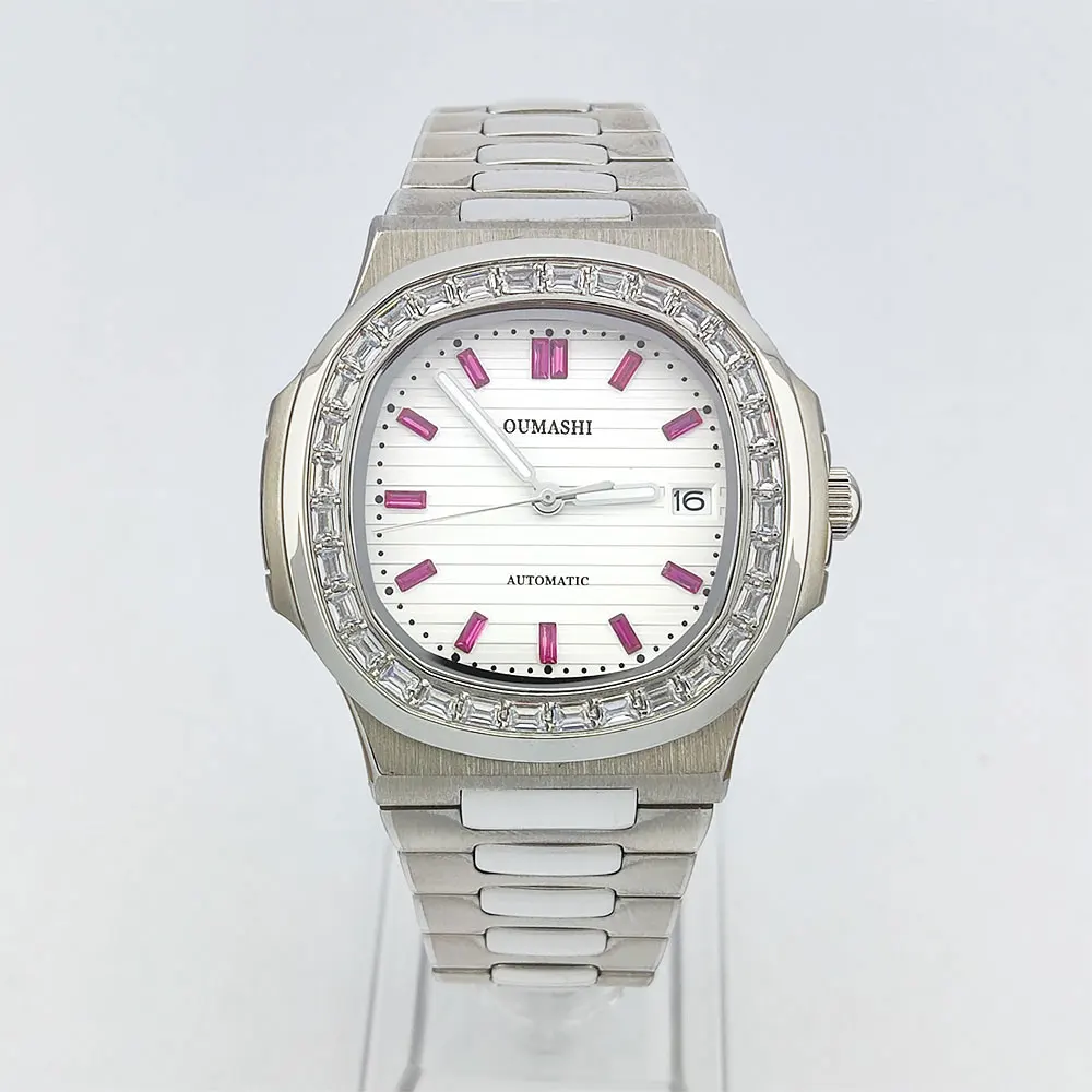 43 ミリメートル高級メンズ腕時計 NH35 自動機械式ムーブメントサファイアガラスステンレス鋼ストラップビジネスメンズカスタム腕時計