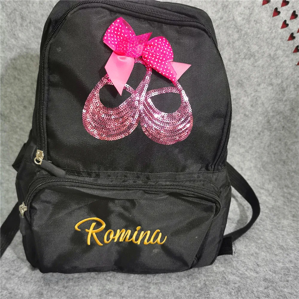 Personalized Children's Dance Bag with Embroidered Name Custom Kids Name Ballet Backpack Large Capacity Girls' Shoulder Bag