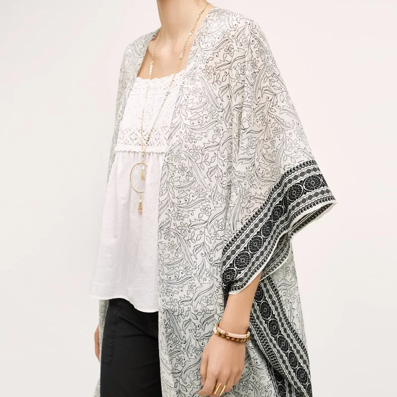 Women Fashion Summer Beach Chiffon Cardigan Cover Up Female Beach Wear Cover-Ups Sun-proof Beachwear Outfits
